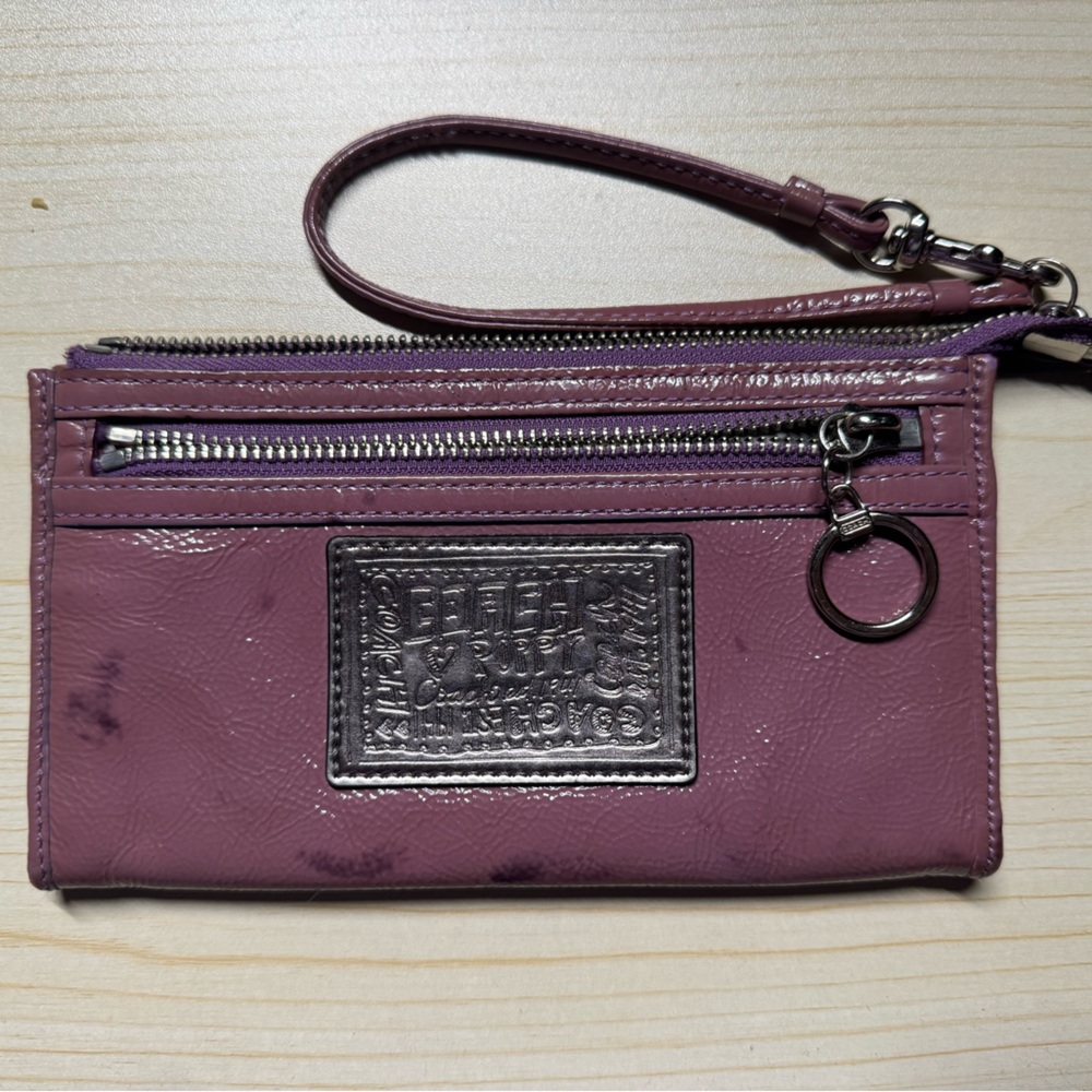 Coach Poppy Wristlet in Plum Purple